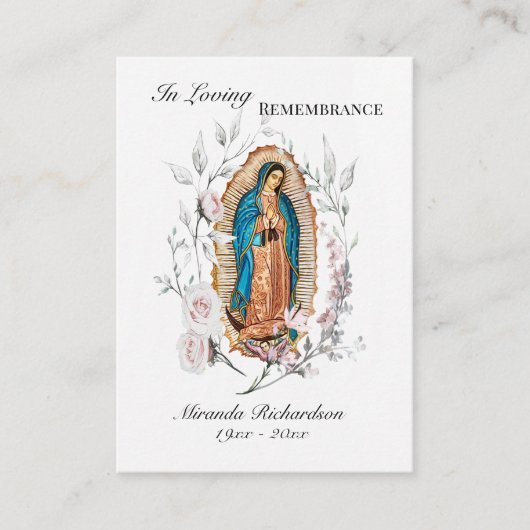 Onze-Lieve-Vrouw van Guadalupe Foto Begrafenisgebe Plaatskaartje (Voorkant)