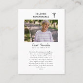 Onze Lieve Vrouw van Guadalupe Foto Memorial Gebed Plaatskaartje (Achterkant)