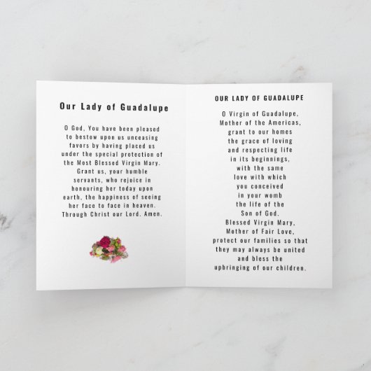 Onze Lieve Vrouw van Guadalupe Gevouwen Wenskaart Kaart (Binnen)