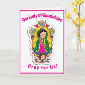 Onze Lieve Vrouw van Guadalupe Gevouwen Wenskaart Kaart (Gele Bloem)