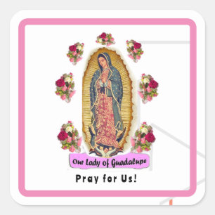 Onze Lieve Vrouw van Guadalupe Gevouwen Wenskaart Vierkante Sticker