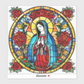 Onze Lieve Vrouw van Guadalupe Glas in lood Saint  Sticker (Vel)
