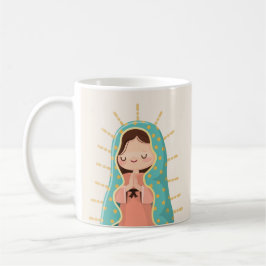 Onze Lieve Vrouw van Guadalupe in kawaii-stijl met Koffiemok