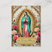 Onze-Lieve-Vrouw van Guadalupe Katholieke Begrafen Plaatskaartje (Voorkant)