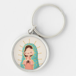 Onze Lieve Vrouw van Guadalupe Kawaii Stijl Sleutelhanger