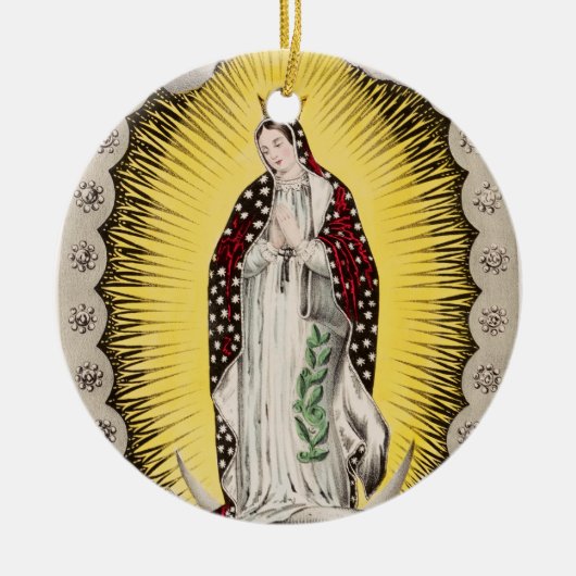 Onze-Lieve-Vrouw van Guadalupe Keramisch Ornament (Voorkant)