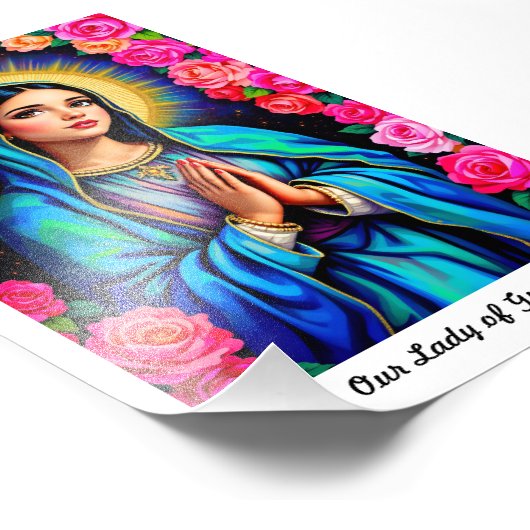 Onze Lieve Vrouw van Guadalupe Levendige Kleuren Foto Afdruk (Hoek)