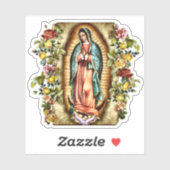 Onze-Lieve-Vrouw van Guadalupe Lijst van Rozen Vin Sticker (Vel)