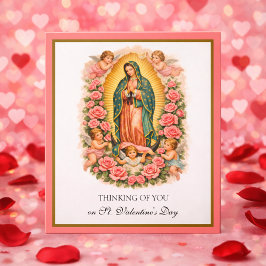 Onze-Lieve-Vrouw van Guadalupe Maria-Engelen met R Feestdagen Kaart