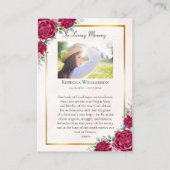 Onze-Lieve-Vrouw van Guadalupe Memorial Begrafenis Plaatskaartje (Achterkant)