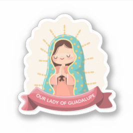 Onze Lieve Vrouw van Guadalupe met lint Kawaii Sti Sticker