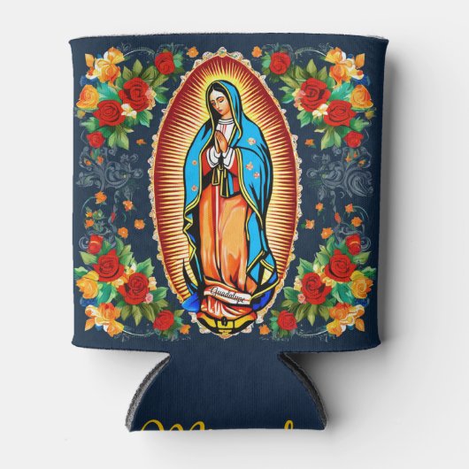 Onze Lieve Vrouw van Guadalupe met Naam Maagd Mari Blikjeskoeler (Voorkant)