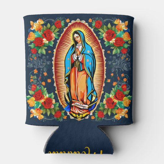 Onze Lieve Vrouw van Guadalupe met Naam Maagd Mari Blikjeskoeler (Achterkant)