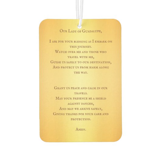 Onze-Lieve-Vrouw van Guadalupe Mexicaans Gebed Luchtverfrisser (Achterkant)
