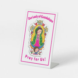 Onze-Lieve-Vrouw van Guadalupe Reclamebord Met Voetstuk