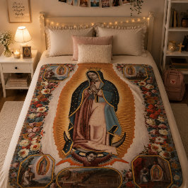 Onze Lieve Vrouw van Guadalupe Religieus Katholiek Fleece Deken