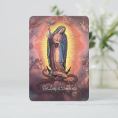Onze Lieve Vrouw van Guadalupe Rev 12 met Memorare Informatiekaartje (Staand voorkant)