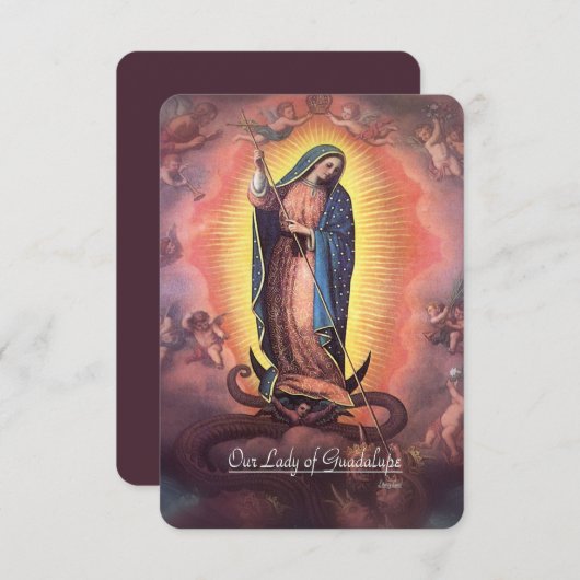 Onze Lieve Vrouw van Guadalupe Rev 12 met Memorare Informatiekaartje (Voorkant / Achterkant)