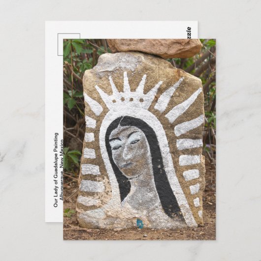Onze Lieve Vrouw van Guadalupe Rock Painting, Albu Briefkaart (Voorkant / Achterkant)