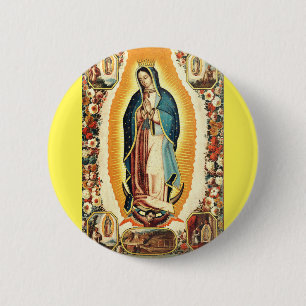 Onze-Lieve-Vrouw van Guadalupe Ronde Button 5,7 Cm