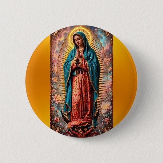 Onze-Lieve-Vrouw van Guadalupe Ronde Button 5,7 Cm (Voorkant)