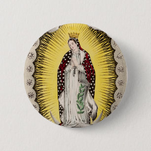 Onze-Lieve-Vrouw van Guadalupe Ronde Button 5,7 Cm