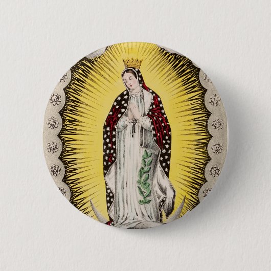 Onze-Lieve-Vrouw van Guadalupe Ronde Button 5,7 Cm (Voorkant)