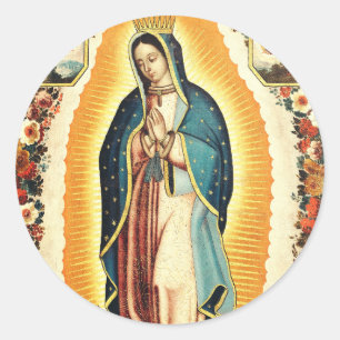 Onze-Lieve-Vrouw van Guadalupe Ronde Sticker