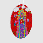 Onze Lieve Vrouw van Guadalupe Rood Ornament (voorkant)