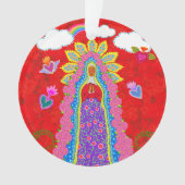 Onze Lieve Vrouw van Guadalupe Rood Ornament (voorkant)