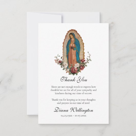 Onze-Lieve-Vrouw van Guadalupe Rooms-Katholieke Be Bedankkaart (Voorkant)
