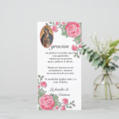 Onze-Lieve-Vrouw van Guadalupe Rouwbetuiging Spaan Bedankkaart (Staand voorkant)