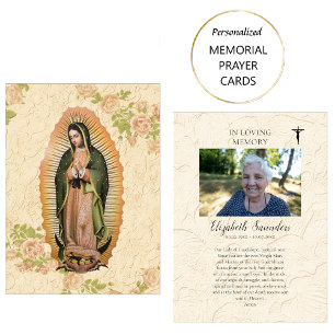 Onze-Lieve-Vrouw van Guadalupe rouwgebedskaart Plaatskaartje