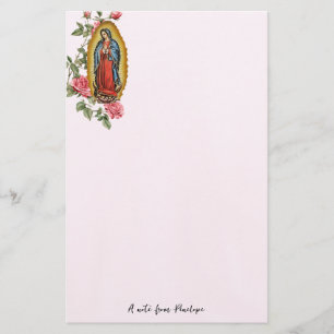 Onze Lieve Vrouw van Guadalupe Roze Rozen Persoonl Briefpapier