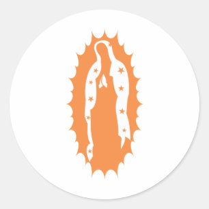 Onze-Lieve-Vrouw van Guadalupe sinaasappel Ronde Sticker