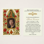 Onze-Lieve-Vrouw van Guadalupe - Spaans begrafenis Visitekaartje (Voorkant /achterkant)