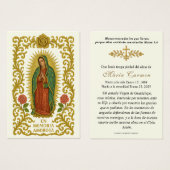 Onze-Lieve-Vrouw van Guadalupe - Spaans begrafenis Visitekaartje (Voorkant /achterkant)