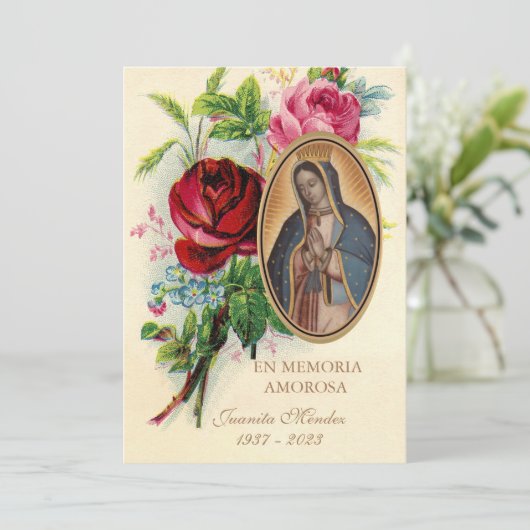 Onze-Lieve-Vrouw van Guadalupe Spaanse uitvaart he Kaart (Staand voorkant)