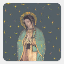 Onze-Lieve-Vrouw van Guadalupe-stickerbladen  Vierkante Sticker