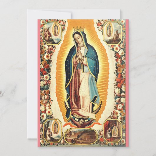 Onze Lieve Vrouw van Guadalupe Stralende Kunst Kaart (Voorkant)
