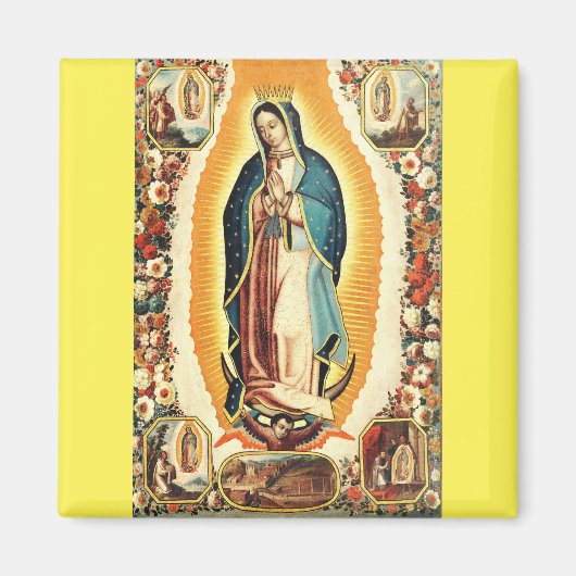 Onze Lieve Vrouw van Guadalupe Stralende Kunst Magneet (Voorkant)