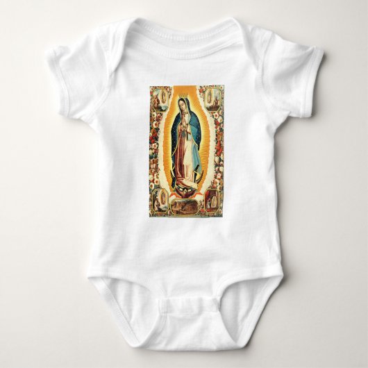 Onze Lieve Vrouw van Guadalupe Stralende Kunst Romper (Voorkant)