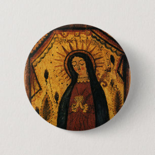 Onze-Lieve-Vrouw van Guadalupe van Pedro Antonio F Ronde Button 5,7 Cm