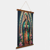 Onze-Lieve-Vrouw van Guadalupe wandtapijt Hangend Wandkleed (Gebogen)