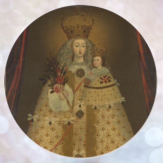 Onze Lieve Vrouw van Guapulo Baby Jesus schilderen Ronde Sticker