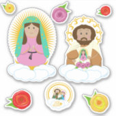 Onze Lieve Vrouw van Gudalupe & St. Juan Diego Sticker (Voorkant)