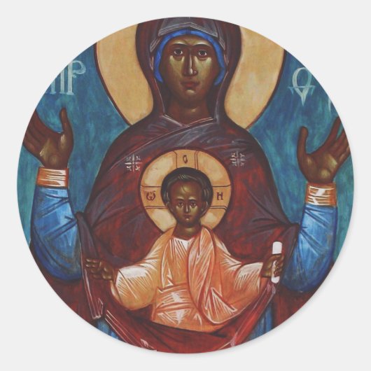 Onze Lieve Vrouw van het Teken Ronde Sticker (Voorkant)