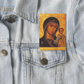 Onze-Lieve-Vrouw van Kazan Orthodoxe Icoon Button (Insitu)