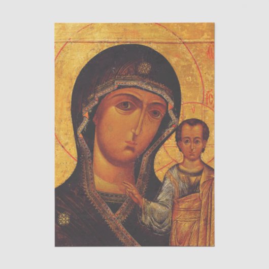 Onze-Lieve-Vrouw van Kazan Orthodoxe Icoon Tissuepapier (Voorkant)