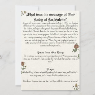 Onze Lieve Vrouw van La Salette Gebed Kaart